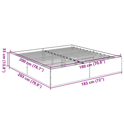 Bed Frame without Mattress White 183x203 cm King