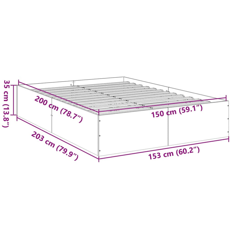 Bed Frame without Mattress White 150x200 cm