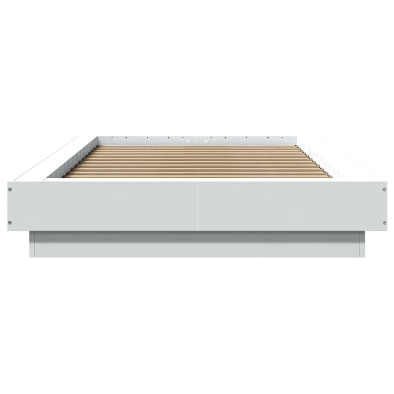 Bed Frame with LED Lights without Mattress White 90x190 cm