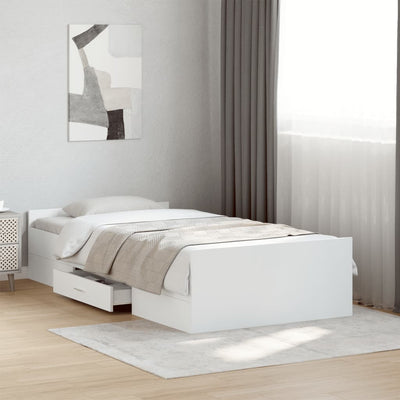 Bed Frame with Drawers without Mattress White 90x190 cm