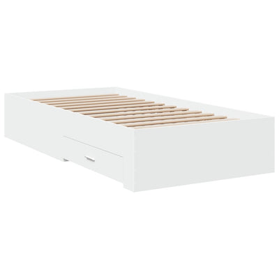 Bed Frame with Drawers without Mattress White 90x190 cm