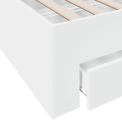 Bed Frame with Drawers without Mattress White 90x190 cm