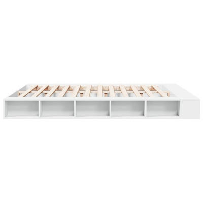 Bed Frame without Mattress White 183x203 cm King