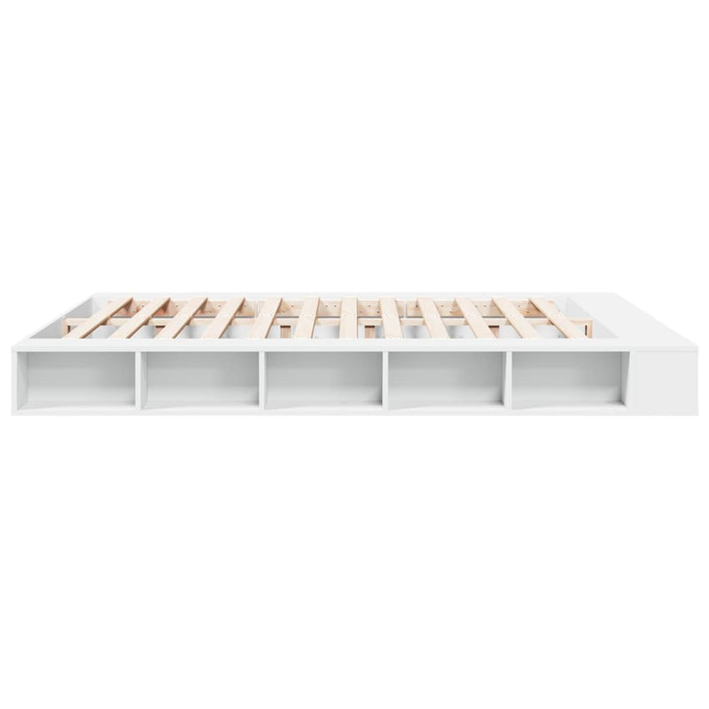 Bed Frame without Mattress White 183x203 cm King