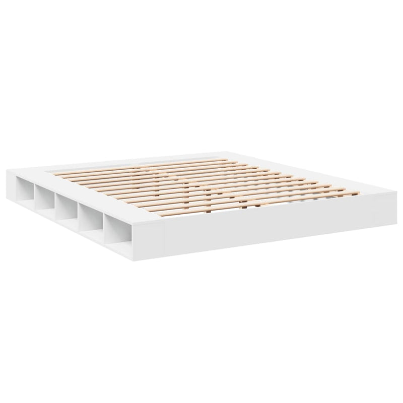 Bed Frame without Mattress White 183x203 cm King