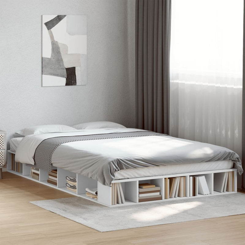 Bed Frame without Mattress White 135x190 cm