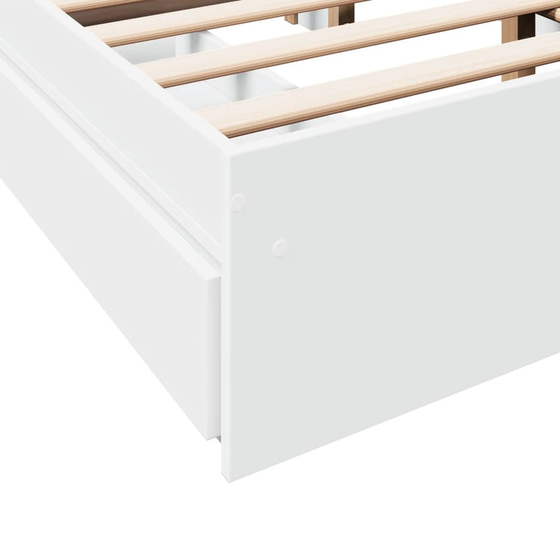 Bed Frame with Drawers without Mattress White 135x190 cm