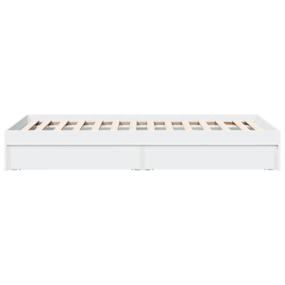 Bed Frame with Drawers White 90x190 cm Engineered Wood