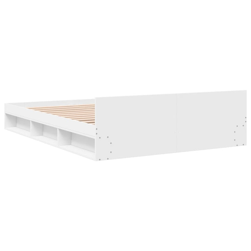 Bed Frame with Drawers without Mattress White 150x200 cm