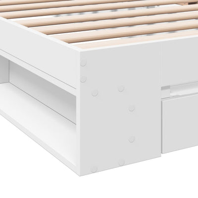 Bed Frame with Drawer without Mattress White 90x190 cm