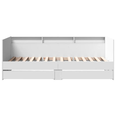 Daybed with Drawers without Mattress White 90x190 cm