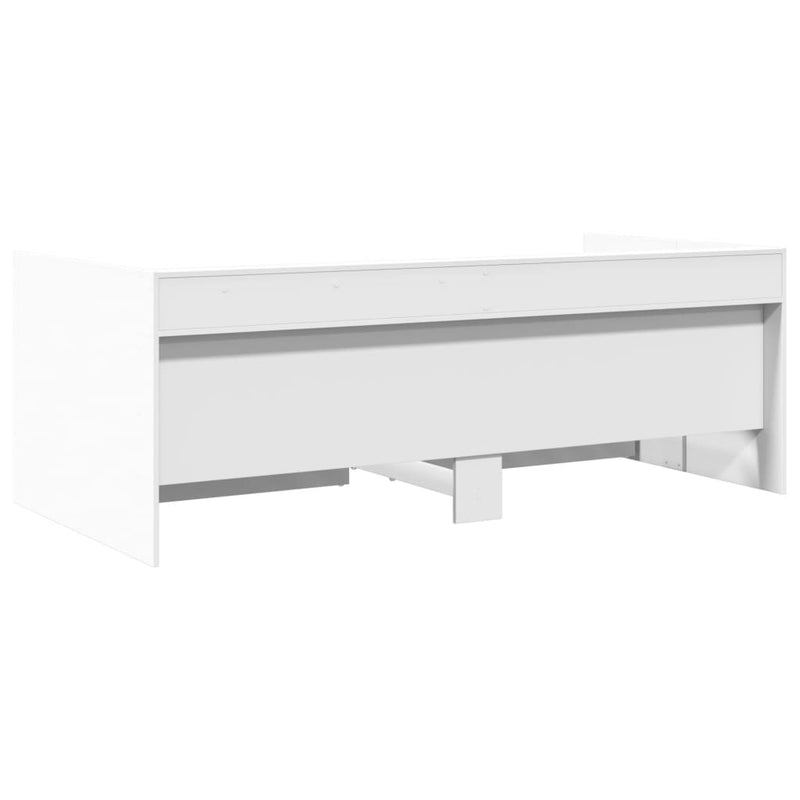 Daybed with Drawers without Mattress White 90x190 cm