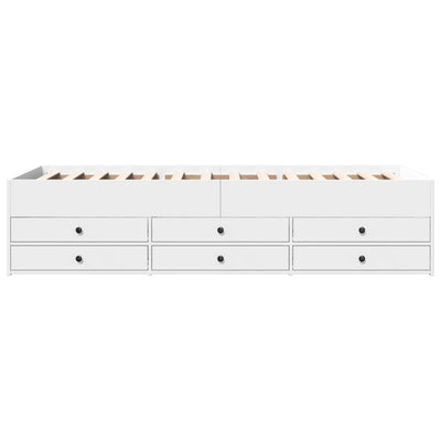 Daybed with Drawers without Mattress White 90x190 cm