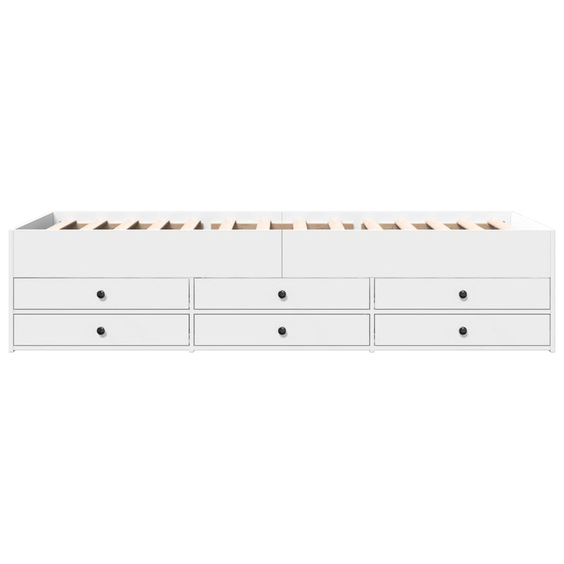 Daybed with Drawers without Mattress White 90x190 cm