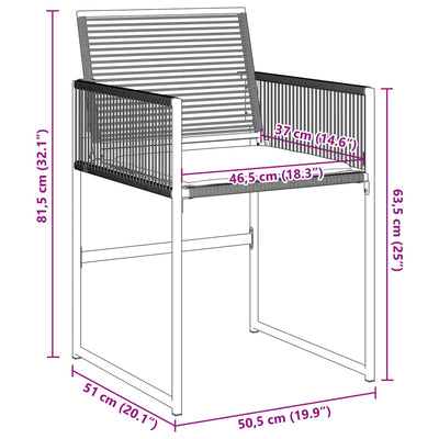 Garden Chairs with Cushions 4 pcs Black Poly Rattan