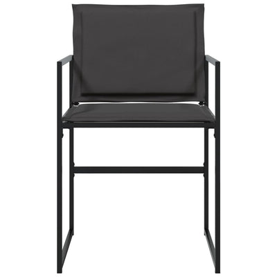 Garden Chairs with Cushions 4 pcs Black Steel and Textilene