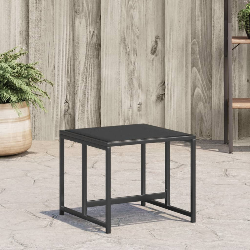 Garden Stools 4 pcs Black Steel and Textilene