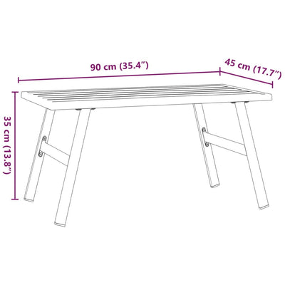 Garden Coffee Table Black 90x45x35 cm Powder-coated Steel