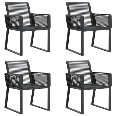 Garden Chairs 4 pcs Black Poly Rattan