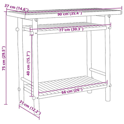 Console Table 90x37x75 cm Bamboo