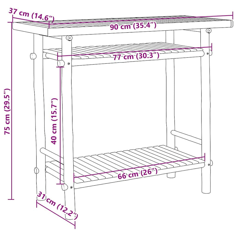 Console Table 90x37x75 cm Bamboo