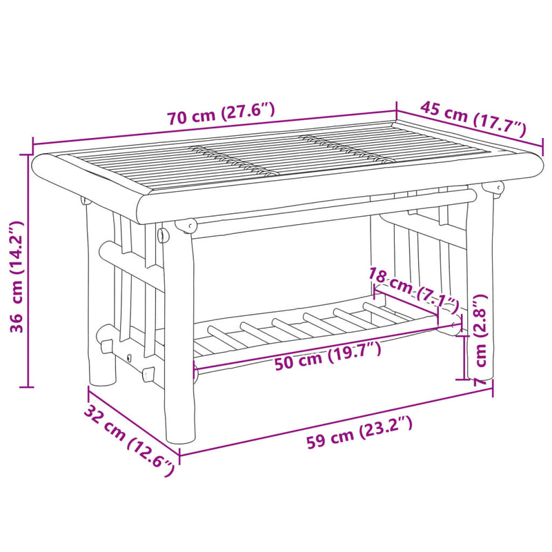 Coffee Table 70x45x36 cm Bamboo