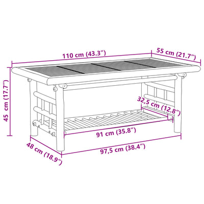 Coffee Table 110x55x45 cm Bamboo