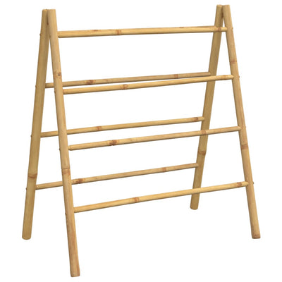 Double Towel Ladder with 4 Rungs 90x50x100 cm Bamboo