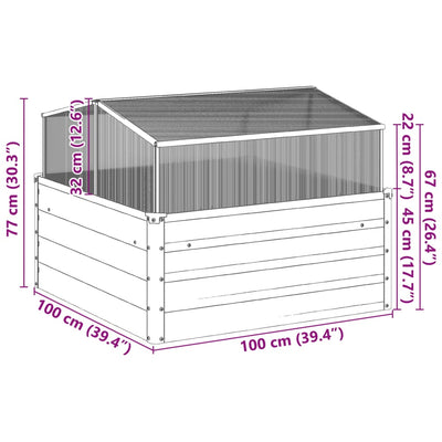 Garden Planter with Green House Weathering Steel