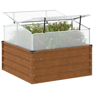 Garden Planter with Green House Weathering Steel