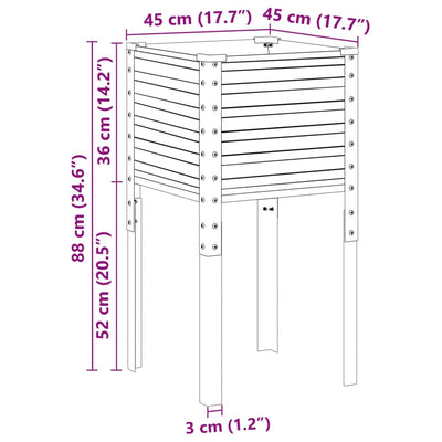 Garden Planter Anthracite 45x45x88 cm Steel