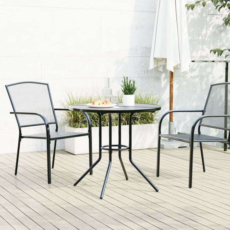 Patio Table Round Anthracite Ø80x72.5 cm Powder-coated Steel