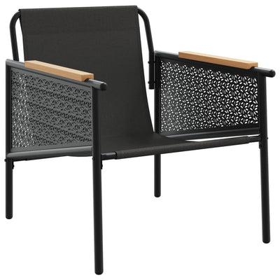 4 Piece Balcony Furniture Set with Cushions Black Steel