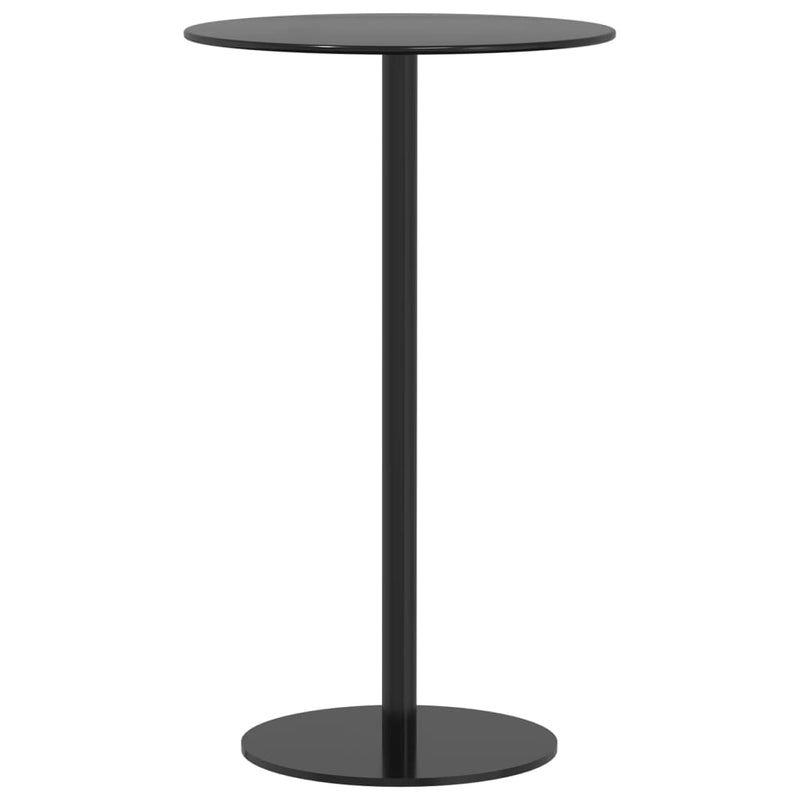 Garden Table Round Black Ø60x105 cm Steel