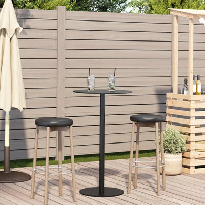 Garden Table Round Black Ø60x105 cm Steel