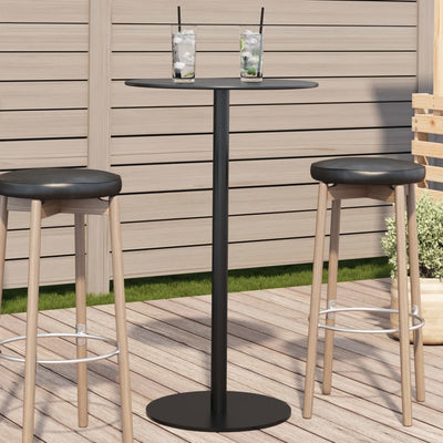 Garden Table Round Black Ø60x105 cm Steel