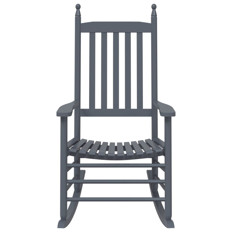 Rocking Chairs with Curved Seats 2 pcs Grey Solid Wood Poplar