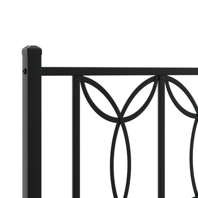 Metal Bed Frame without Mattress with Headboard Black 183x203 cm King