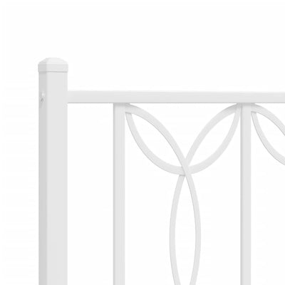 Metal Bed Frame with Headboard White 106x203 cm King Single Size