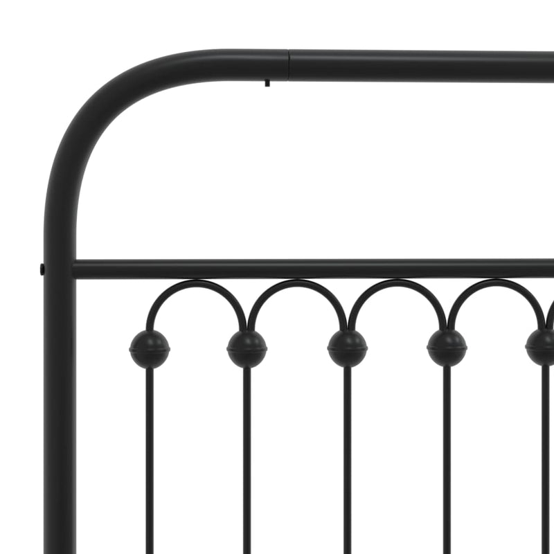 Metal Bed Frame without Mattress with Headboard Black 107x203 cm King Single