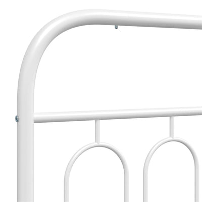 Metal Bed Frame without Mattress with Headboard White 135x190 cm