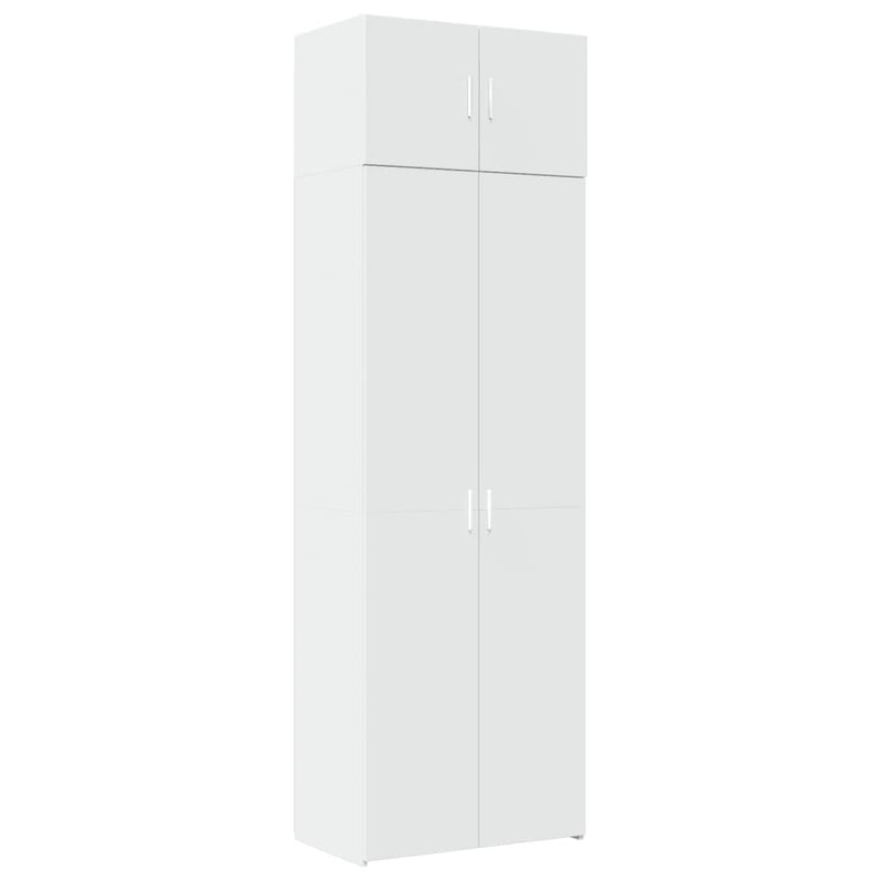 Storage Cabinet White 70x42.5x225 cm Engineered Wood