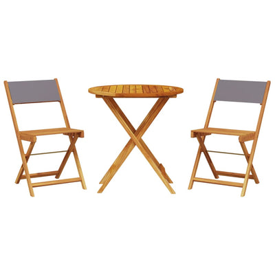 3 Piece Bistro Set Anthracite Fabric and Solid Wood