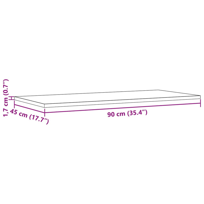 Table Tops 2 pcs 90x45x1.7 cm Rectangular Solid Wood Pine