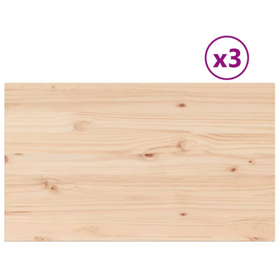 Table Tops 3 pcs 80x47x1.7 cm Rectangular Solid Wood Pine