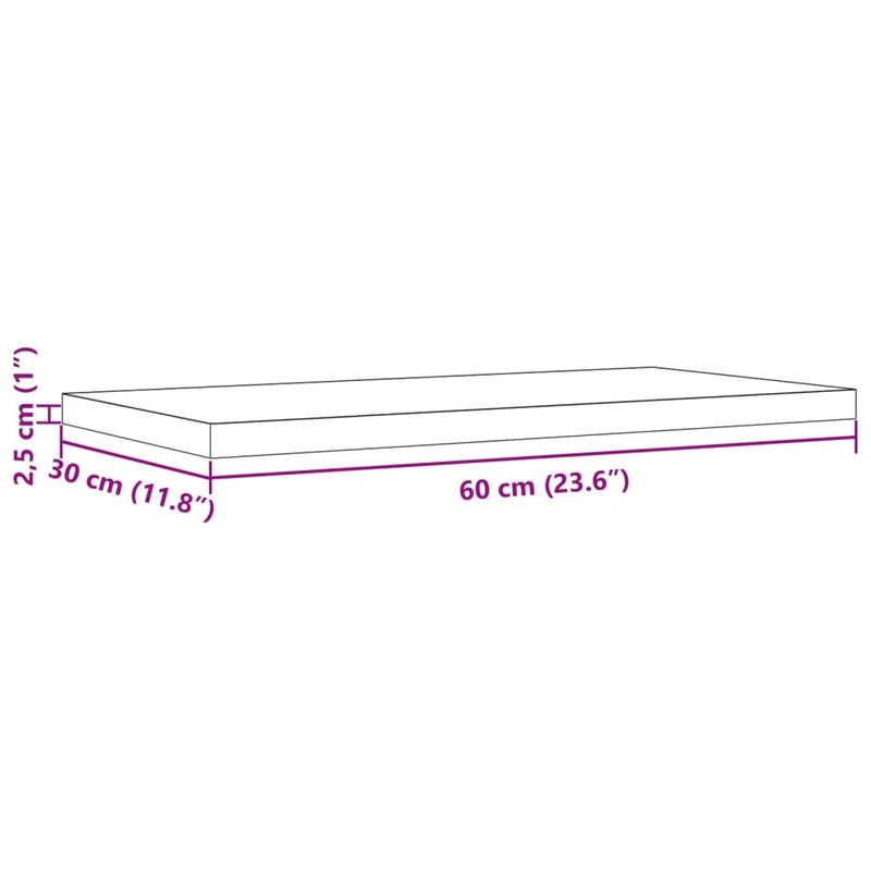 Table Tops 2 pcs 60x30x2.5 cm Rectangular Solid Wood Pine