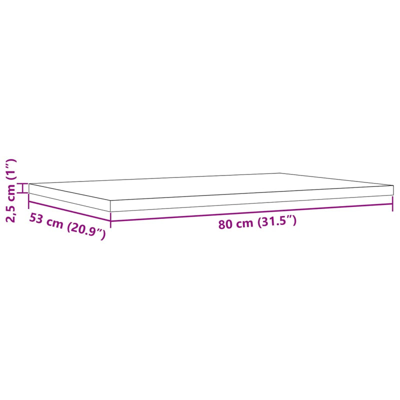 Table Tops 3 pcs 80x53x2.5 cm Rectangular Solid Wood Pine