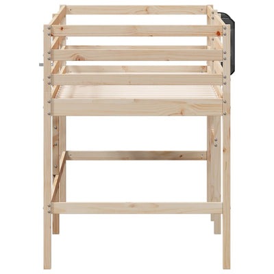 Kids' Loft Bed without Mattress 92x187 cm Single Solid Wood Pine