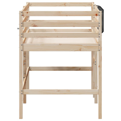 Kids' Loft Bed without Mattress 90x190 cm Solid Wood Pine