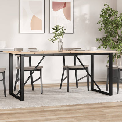 Dining Table O-Frame 180x90x75 cm Solid Wood Pine and Steel